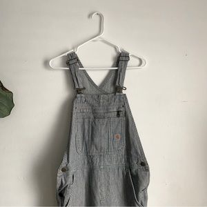 Carhartt hickory stripe overalls with double knee S Short